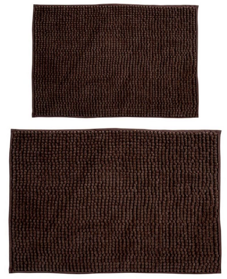 Badematte CHENILLE MSV, rutschsicher, schnelltrocknend, 100% Polyester Microfaser, 2er Kombi-Set, bestehend aus 2 Größen 40x60 und 60x90 cm, 100% Polyester Microfaser, rutschhemmende Beschichtung, waschbar 30°, schnelltrocknend, viele angesagte Trendfarben von MSV