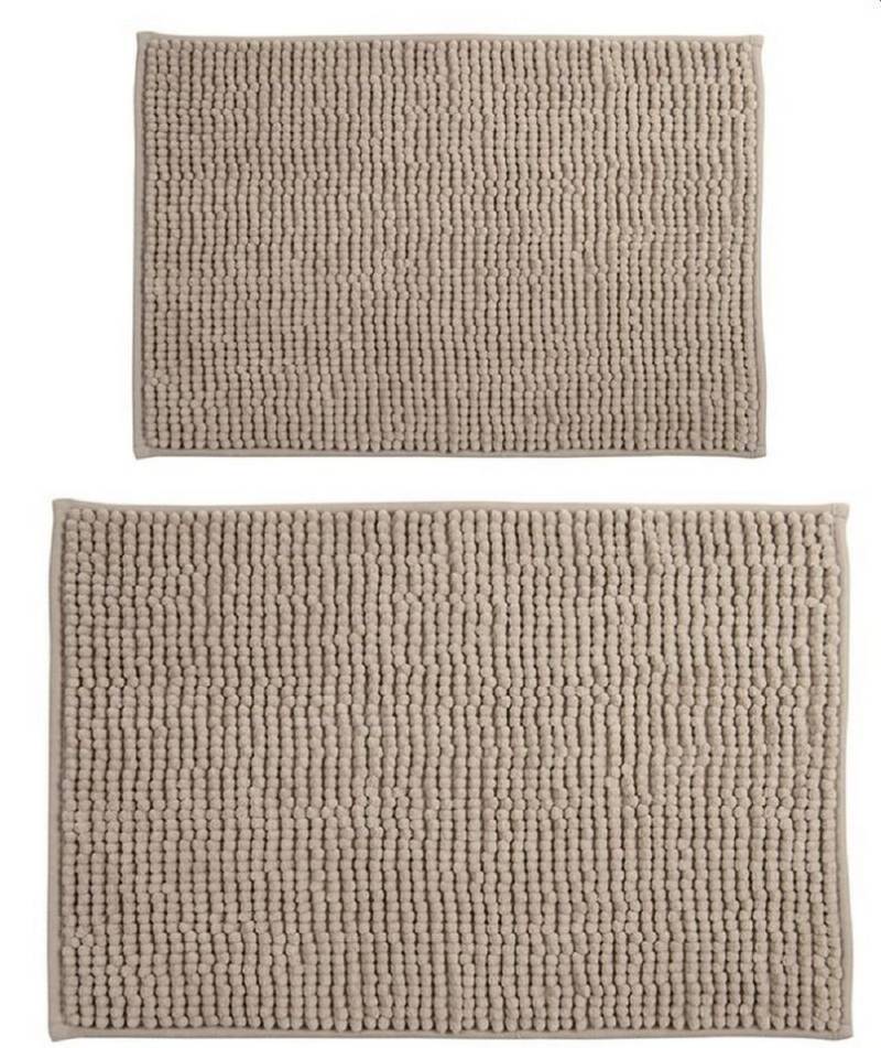 MSV Badematte CHENILLE, rutschsicher, schnelltrocknend, 100% Polyester Microfaser, 2er Kombi-Set, bestehend aus 2 Größen 40x60 und 60x90 cm, 100% Polyester Microfaser, rutschhemmende Beschichtung, waschbar 30°, schnelltrocknend, viele angesagte Trendfarben von MSV
