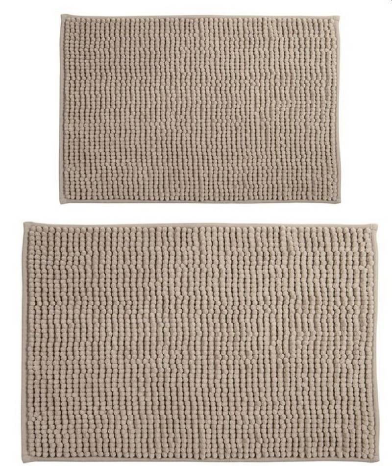 Badematte CHENILLE MSV, rutschsicher, schnelltrocknend, 100% Polyester Microfaser, 2er Kombi-Set, bestehend aus 2 Größen 40x60 und 60x90 cm, 100% Polyester Microfaser, rutschhemmende Beschichtung, waschbar 30°, schnelltrocknend, viele angesagte Trendfarben von MSV