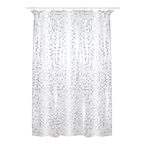 MSV Duschvorhang Wannenvorhang Maße: 180x200 cm + inkl. 12 Duschvorhangringe, Gray, 180 x 200 cm von MSV