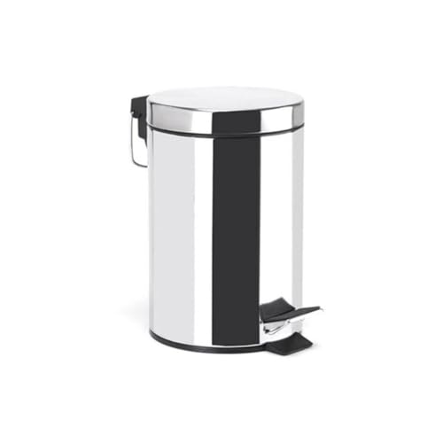 MSV, Eleganter Edelstahl-Mülleimer mit Fußpedal, Ideal für Küche, Badezimmer oder Büro, Modernes Design, Einfach zu bedienen, Hygienisch und Stabil, Größe: 3L, Farbe: Edelstahl-Mirror von MSV