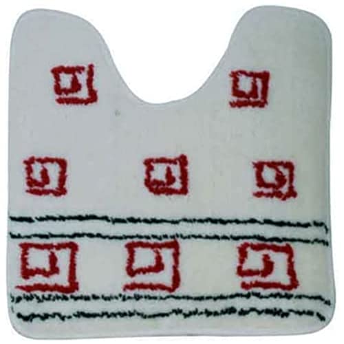 MSV 140159 Badteppich Acryl + Latex Spirale rot/Boden Weiß 50 x 50 x 0,1 cm von MSV
