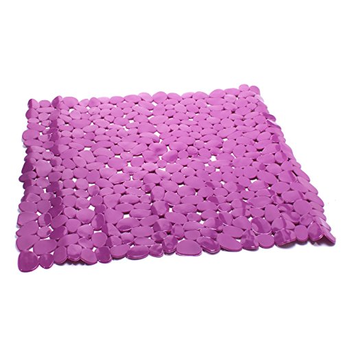 MSV 140965 Duschmatte Badematte Duscheinlage antibakteriell rutschfest mit Saugnäpfen - Violett - ca. 53 x 53 cm von MSV