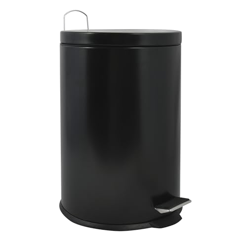 MSV, Kosmetikmüller aus Edelstahl, modernes und elegantes Design, ideal für Badezimmer oder Büro, mit herausnehmbarem Inneneimer, 20 Liter Fassungsvermögen, schwarze Farbe von MSV