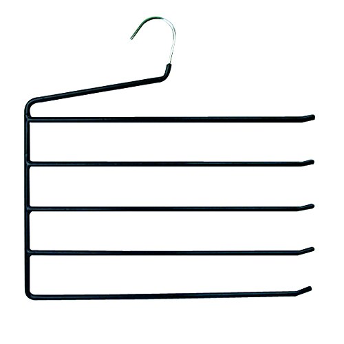 MSV 246 Hosenbügel mit 5 Stegen, verchromtes Metall mit PVC-Beschichtung, 33 x 33 x 0,1 cm, Blau von MSV