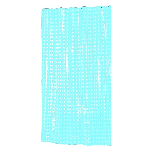 MSV Anti-Schimmel Duschvorhang - Anti-Bakteriell, waschbar, wasserdicht, PVC mit 12 Duschvorhangringen 180x200cm Hellblau von MSV