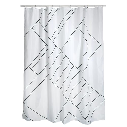 MSV Anti-Schimmel Duschvorhang - Anti-Bakteriell, waschbar, wasserdicht, mit 12 Duschvorhangringen - Polyester, „Monolithic“ 180x200cm Schwarz Weiß MSV Anti-Schimmel Duschvorhang - Anti-Bakteriell, waschbar, wasserdicht, mit 12 Duschvorhangringen - Polyester, „Monolithic“ 180x200cm Schwarz Weiß von MSV