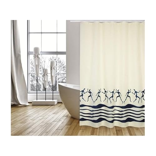 MSV Anti-Schimmel Duschvorhang - Anti-Bakteriell, waschbar, wasserdicht, mit 12 Duschvorhangringen - Polyester, „Zanzibar Creme Blau “ 180x200cm MSV Anti-Schimmel Duschvorhang - Anti-Bakteriell, waschbar, wasserdicht, mit 12 Duschvorhangringen - Polyester, „Zanzibar Creme Blau “ 180x200cm von MSV