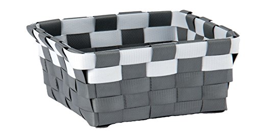 MSV Aufbewahrungskörbchen Aufbewahrungskorb Aufbewahrungsbox Organizer Badkorb 19x14x8 cm - Grau/Weiß von MSV