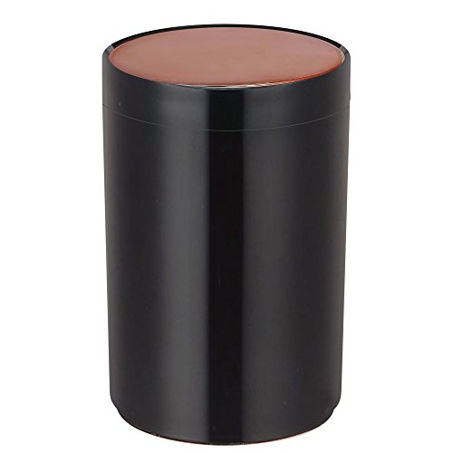 MSV Bad Serie "Lena" Design Kosmetikeimer Bad Treteimer 5 Liter (ØxH): ca. 18,5 x 26,3 cm Schwarz/Kupfer von MSV