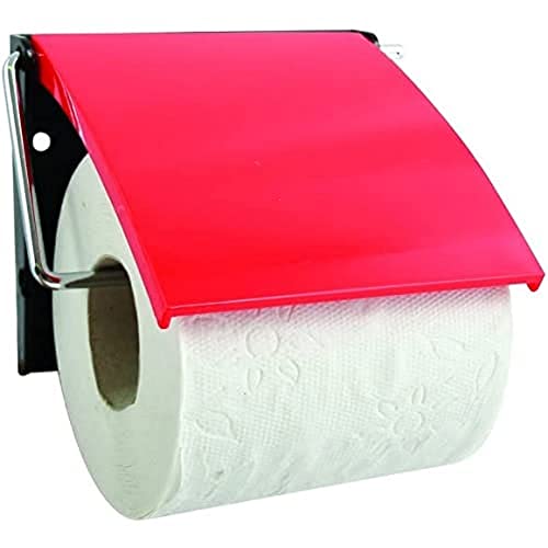 MSV Bad Serie Toilettenpapierhalter WC Rollenhalter Papierhalter Klopapierhalter mit Klappe - Rot von MSV