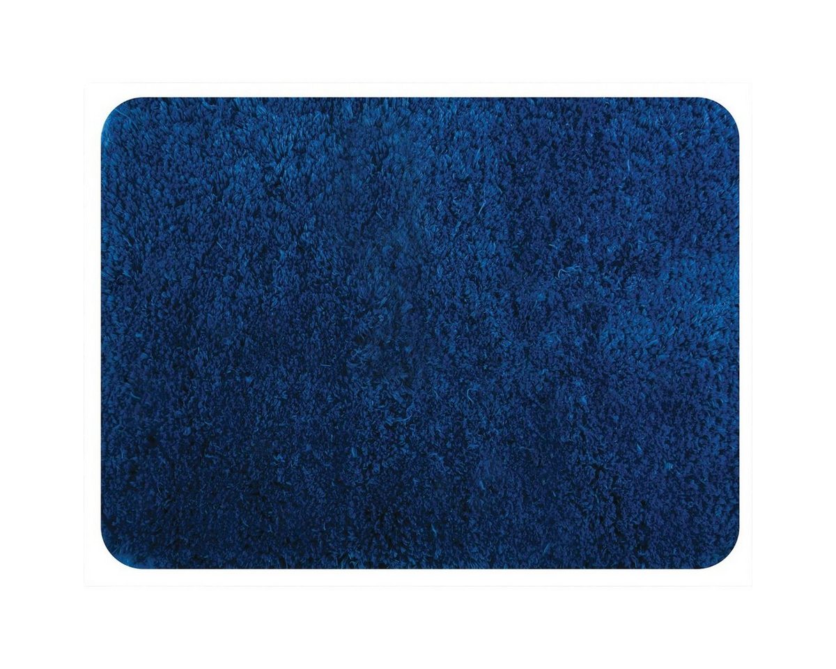 MSV Badematte Badteppich Mikrofaser, Höhe 30 mm, Anti-Rutsch, strapazierfähig, schnell trocknend, langlebig, Polyester, rechteckig, Badteppich, 100% Polyester Mikrofaser, Rutschsichere Unterseite aus Latex, Waschbar 30°, flauschig soft und warm, in 2 Größen und vielen angesagten Trendfarben erhältlich, 40x60 cm, blau von MSV