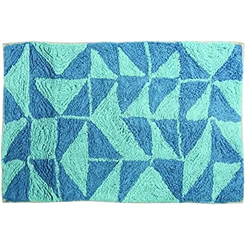 MSV Badeteppich Calula aus Baumwolle 50x80cm in blau, 50 x 80 x 15 cm von MSV