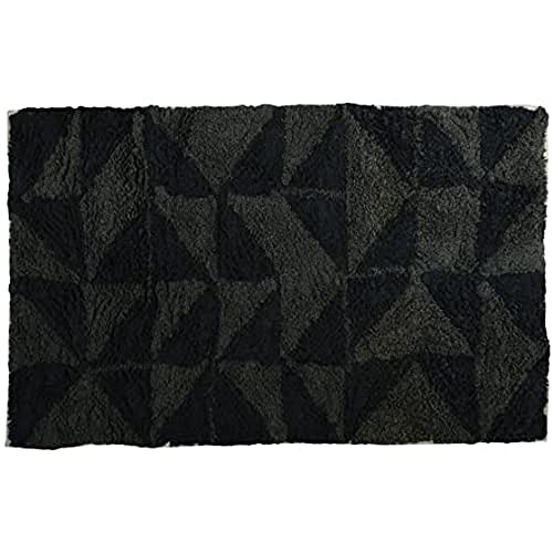MSV Badeteppich Calula aus Baumwolle 50x80cm in schwarz/grau, 50 x 80 x 15 cm von MSV
