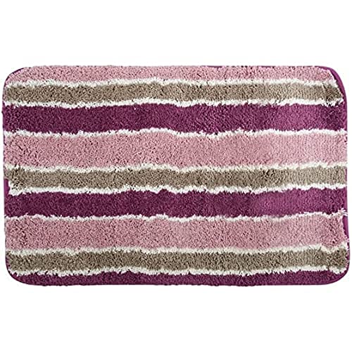 MSV Badeteppich Quito aus Mikrofaser 50x80cm in rosa/violett, 50 x 80 x 15 cm von MSV