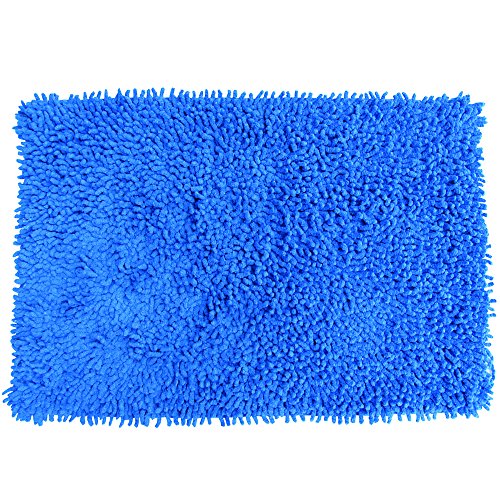 MSV Badmatte Chenille 60x40cm aus Baumwolle in blau, Mikrofaser, 60 x 40 von MSV