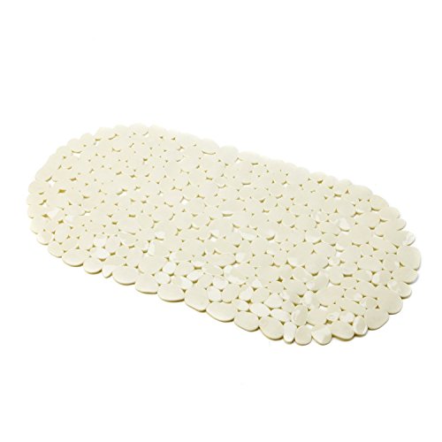 MSV Badmatte Kieselsteine aus PVC 68x35cm in weiß, 12 cm cm, Polyvinylchlorid von MSV