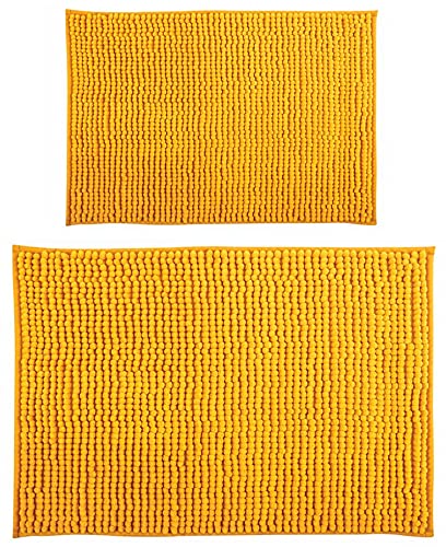 MSV Chenille Badvorleger Langflor Badvorleger Set 2 teilig 40x60 cm + 60x90 cm Gelb MSV Chenille Badvorleger Langflor Badvorleger Set 2 teilig 40x60 cm + 60x90 cm Gelb von MSV