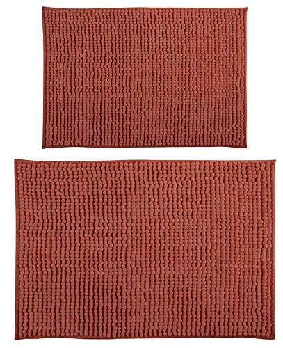 MSV Chenille Badvorleger Set 2 teilig 40x60 cm + 60x90 cm Hochflor Badvorleger Terracotta Rot MSV Chenille Badvorleger Set 2 teilig 40x60 cm + 60x90 cm Hochflor Badvorleger Terracotta Rot von MSV