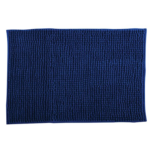 MSV Badteppich Badvorleger Duschvorleger Chenille Hochflor Badematte 40x60 cm – Blau von MSV