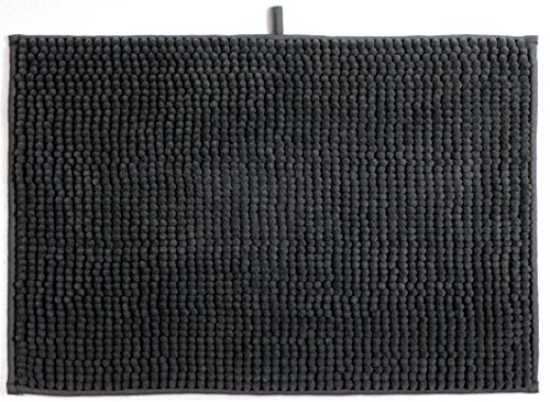 MSV Badteppich Badvorleger Duschvorleger Chenille Hochflor Badematte 40x60 cm – Grau von MSV