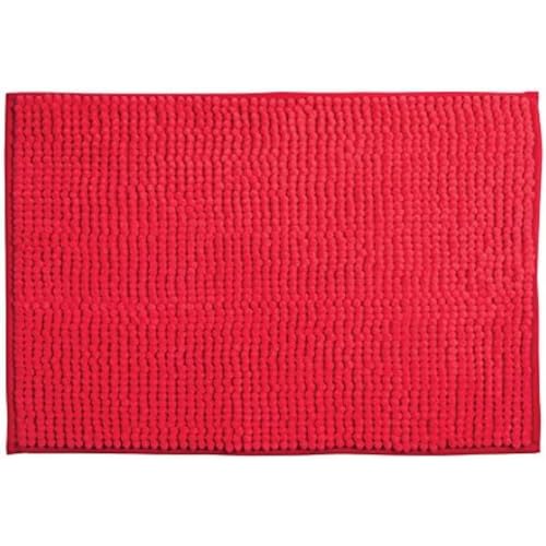 MSV Badteppich Badvorleger Duschvorleger Chenille Hochflor Badematte 40x60 cm – Rot von MSV