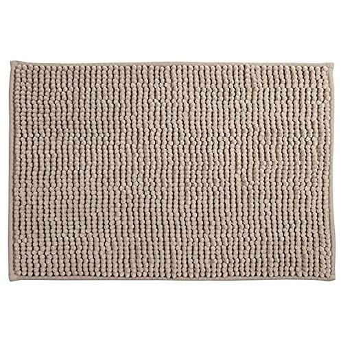 MSV Badteppich Badvorleger Duschvorleger Chenille Hochflor Badematte 40x60 cm – Taupe von MSV