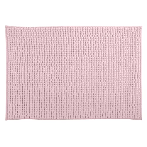 MSV Badteppich Badvorleger Duschvorleger Chenille Hochflor Badematte 50x80 cm – Pastellrosa von MSV