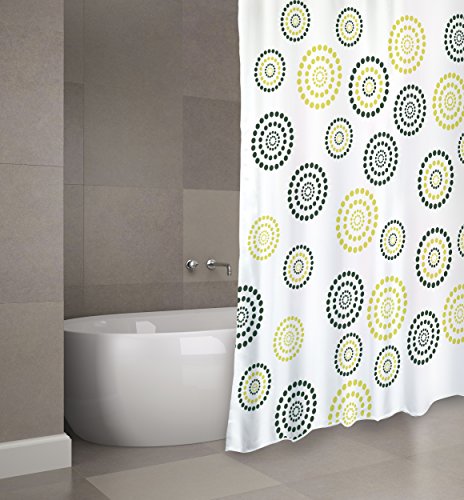 MSV Cotexsa by Premium Anti-Schimmel Textil Duschvorhang - Anti-Bakteriell, waschbar, 100% wasserdicht, mit 12 Duschvorhangringen - Polyester, „Dots“ Grün 180x200cm – Made in Spain MSV Cotexsa by Premium Anti-Schimmel Textil Duschvorhang - Anti-Bakteriell, waschbar, 100% wasserdicht, mit 12 Duschvorhangringen - Polyester, „Dots“ Grün 180x200cm – Made in Spain von MSV