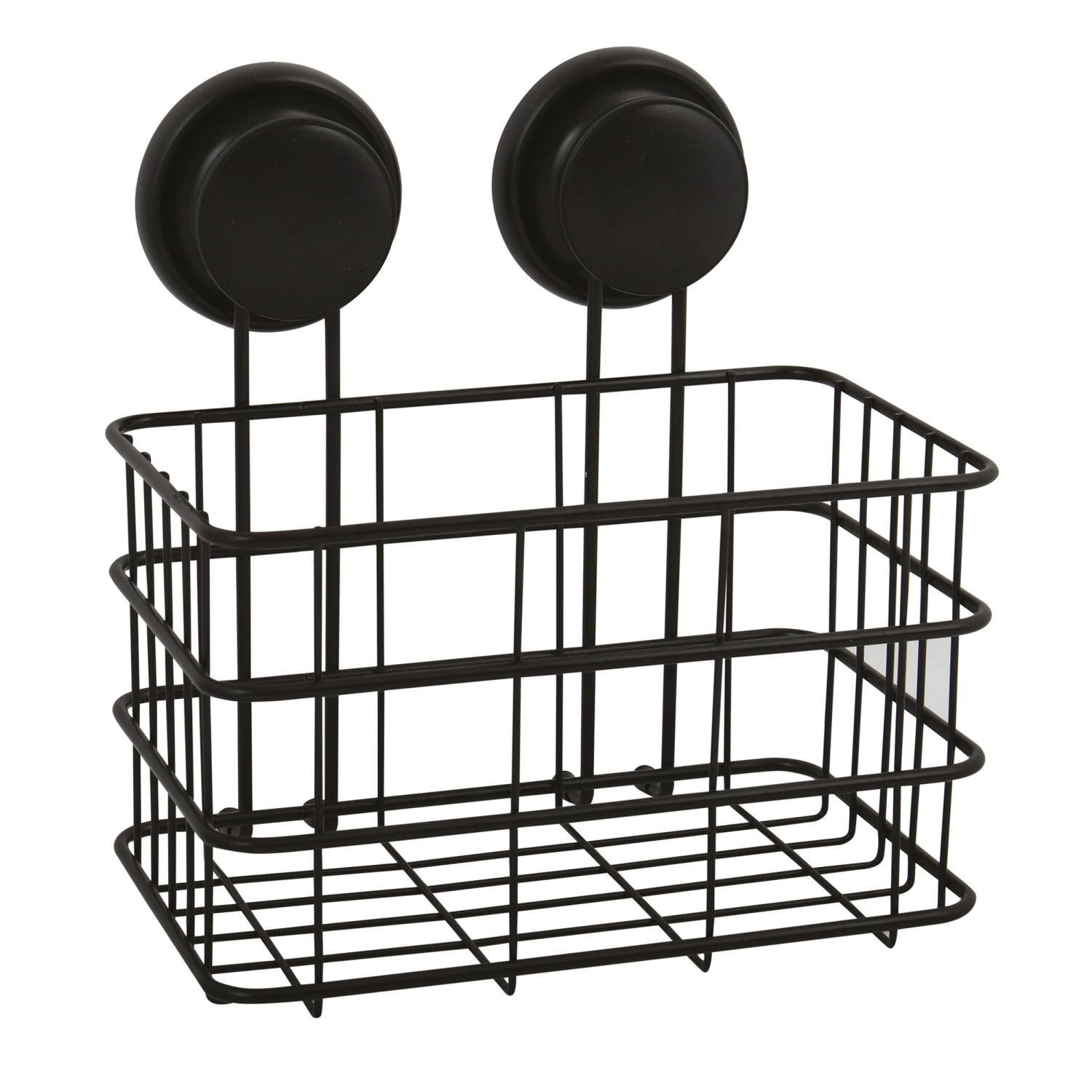 MSV Duschkorb Mega Ventouses Stahl 20 cm x 16 cm x 22 cm Schwarz von MSV