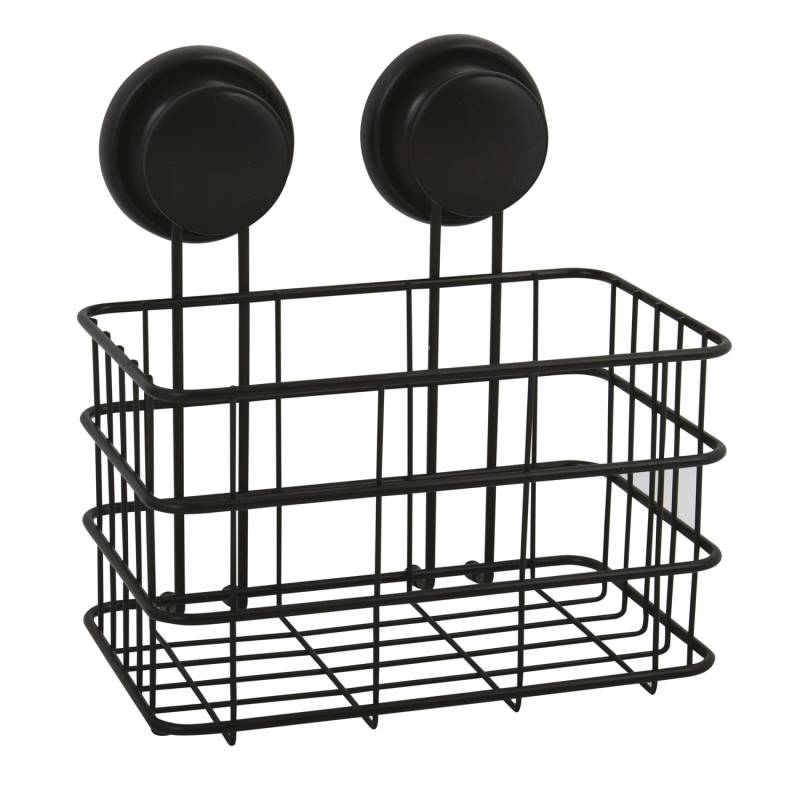 MSV Duschkorb Mega Ventouses Stahl 20 cm x 16 cm x 22 cm Schwarz von MSV