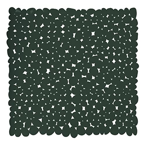 MSV Duschmatte Badematte Duscheinlage antibakteriell rutschfest mit Saugnäpfen - Dunkelgrün - ca. 53 x 53 cm von MSV