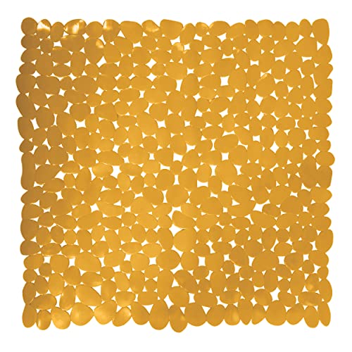 MSV Duschmatte Badematte Duscheinlage antibakteriell rutschfest mit Saugnäpfen-Safran Gelb-ca. 53 x 53 cm, Yellow, 54 x 54 cm von MSV