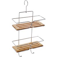 MSV Duschregal "Bambus", 2 Ablagen, mit Haken, 25 x 11 x 38 cm von MSV