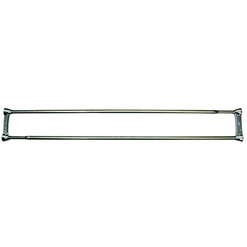 MSV Duschstange doppelt 125-225cm aus Edelstahl, Silber, 30 x 20 x 15 cm von MSV