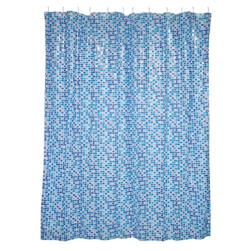 MSV Duschvorhang, PVC, Blau, 180 x 200 cm von MSV