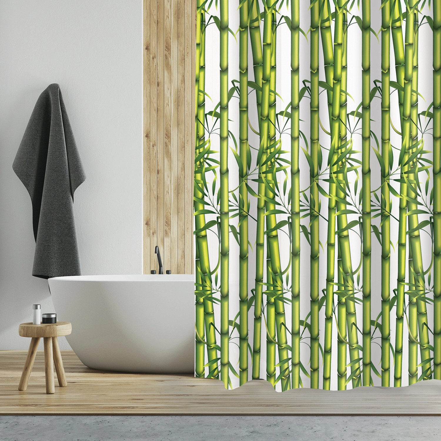 MSV Duschvorhang Bambus Polyester 180 cm x 200 cm Grün-Weiß MSV Duschvorhang Bambus Polyester 180 cm x 200 cm Grün-Weiß von MSV