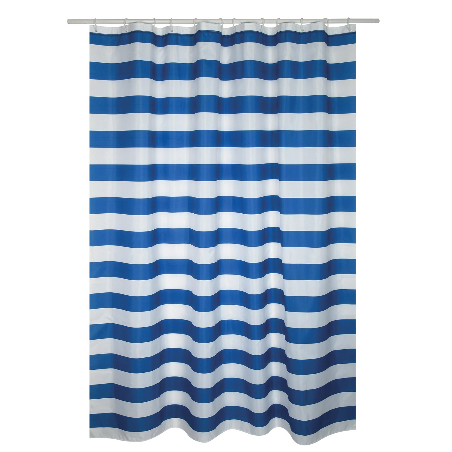 MSV Duschvorhang Brighton Polyester 180 cm x 200 cm Blau-Weiß von MSV