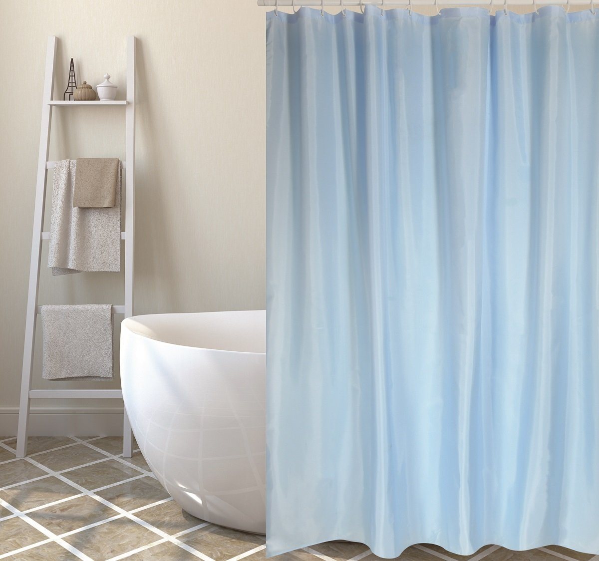 MSV Duschvorhang Cotexsa LISO Breite 180 cm, Premium Textil-Duschvorhang, 100% Polyester, wasserundurchlässig, Anti-Schimmel-Effekt, Anti-Bakteriell beschichtet, waschbar 30°, 180 x 200 cm, Farbe blau MSV Duschvorhang Cotexsa LISO Breite 180 cm, Premium Textil-Duschvorhang, 100% Polyester, wasserundurchlässig, Anti-Schimmel-Effekt, Anti-Bakteriell beschichtet, waschbar 30°, 180 x 200 cm, Farbe blau von MSV