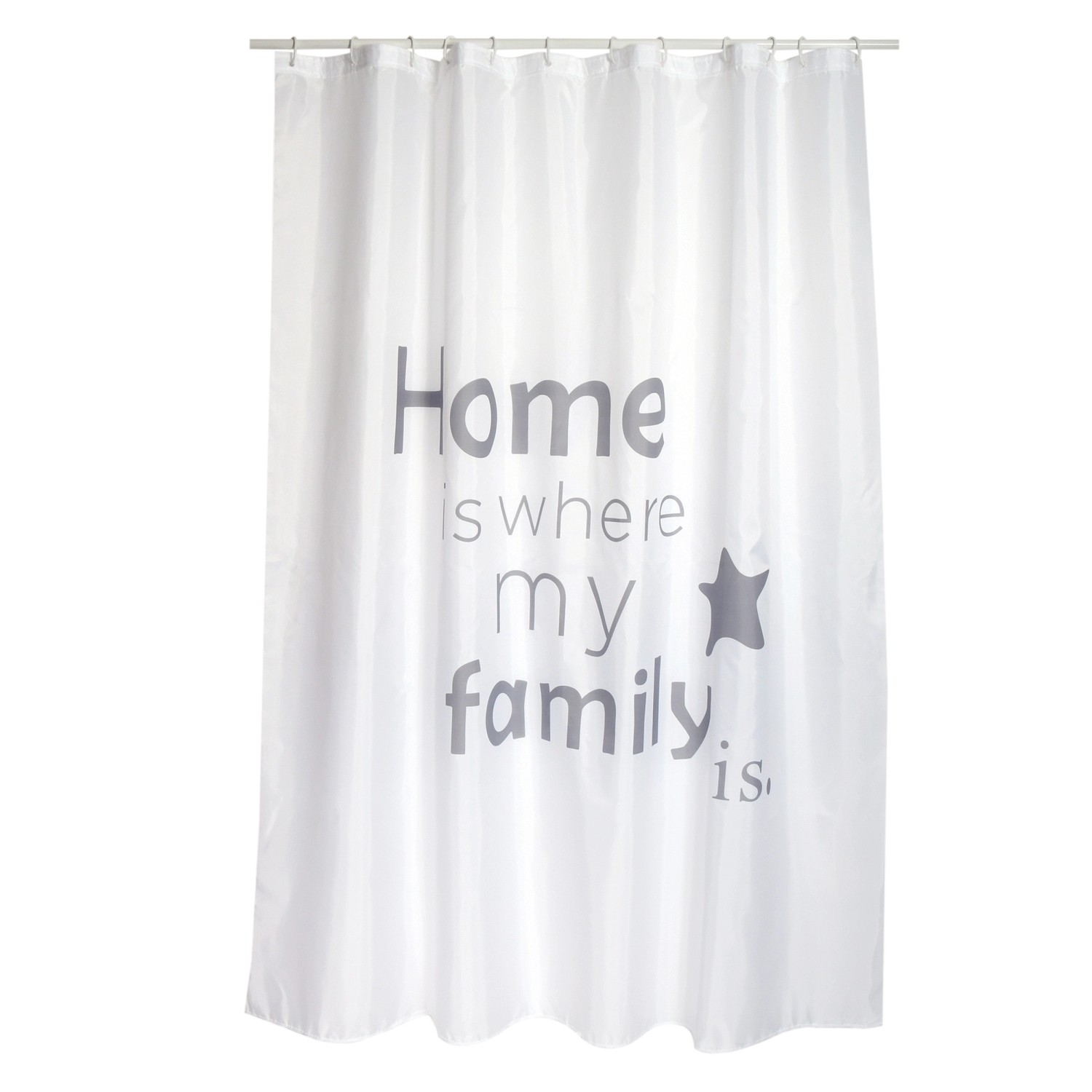 MSV Duschvorhang Home Polyester 180 cm x 200 cm Weiß-Grau von MSV
