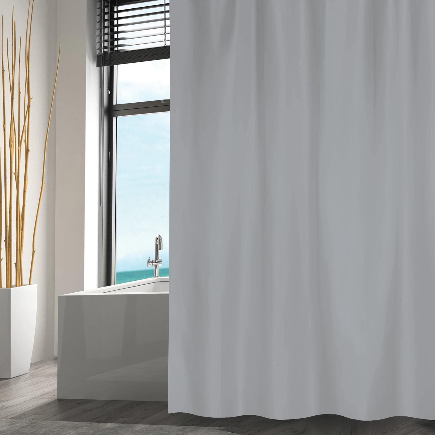 MSV Duschvorhang Polyester 180 cm x 200 cm Grau MSV Duschvorhang Polyester 180 cm x 200 cm Grau von MSV
