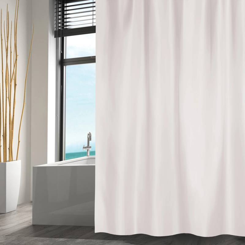 MSV Duschvorhang Polyester 240 cm x 200 cm Weiß von MSV