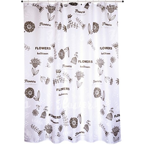 MSV Anti-Schimmel Duschvorhang - Anti-Bakteriell, waschbar, wasserdicht, mit 12 Duschvorhangringen - Polyester, „Flowers Weiß “ 180x200cm MSV Anti-Schimmel Duschvorhang - Anti-Bakteriell, waschbar, wasserdicht, mit 12 Duschvorhangringen - Polyester, „Flowers Weiß “ 180x200cm von MSV