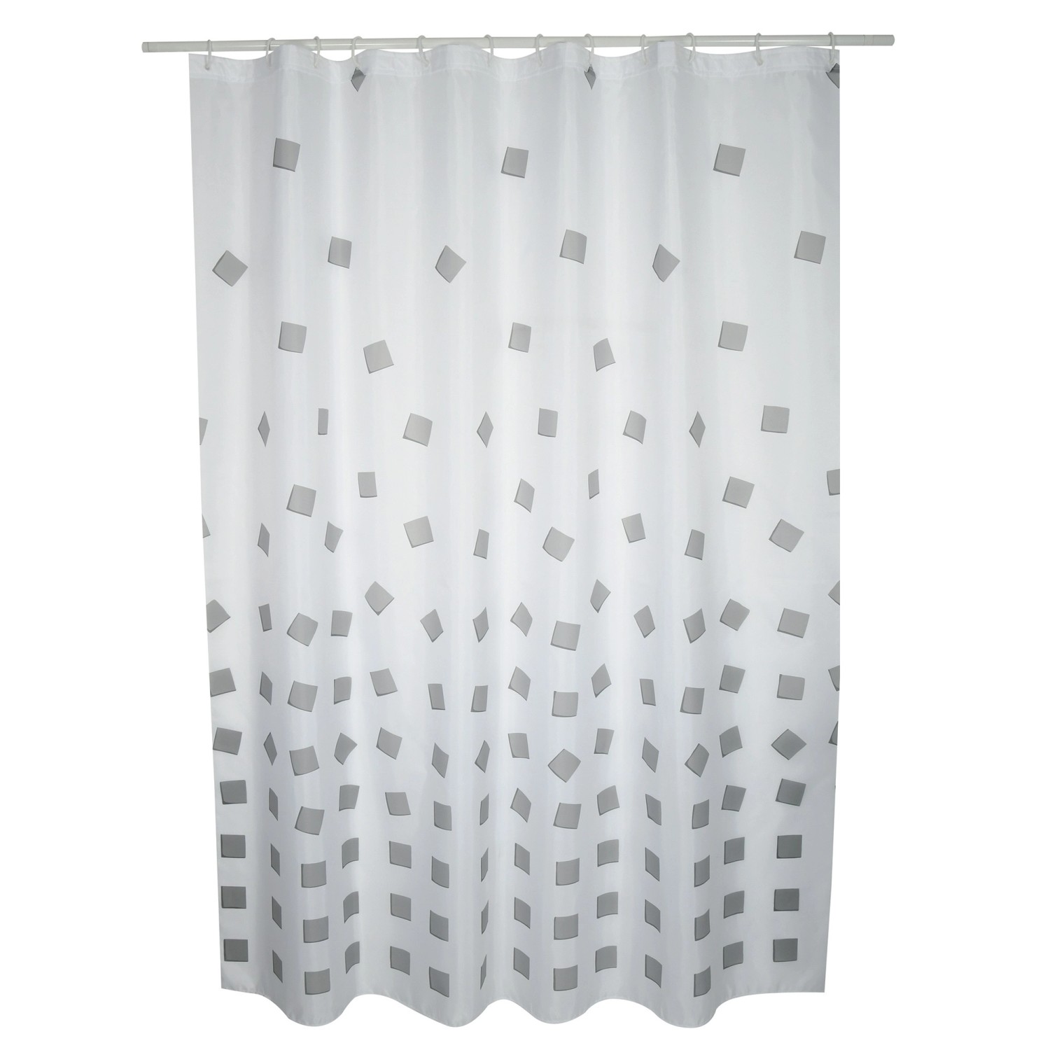 MSV Duschvorhang Thika 180 cm x 200 cm Weiß-Grau von MSV