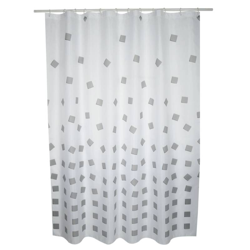 MSV Duschvorhang Thika 180 cm x 200 cm Weiß-Grau von MSV