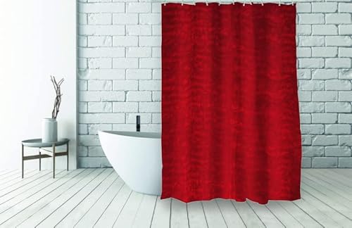 MSV Duschvorhang aus Polyester, 180 x 200 cm, Marianne, Rot, 200 x 180 cm von MSV