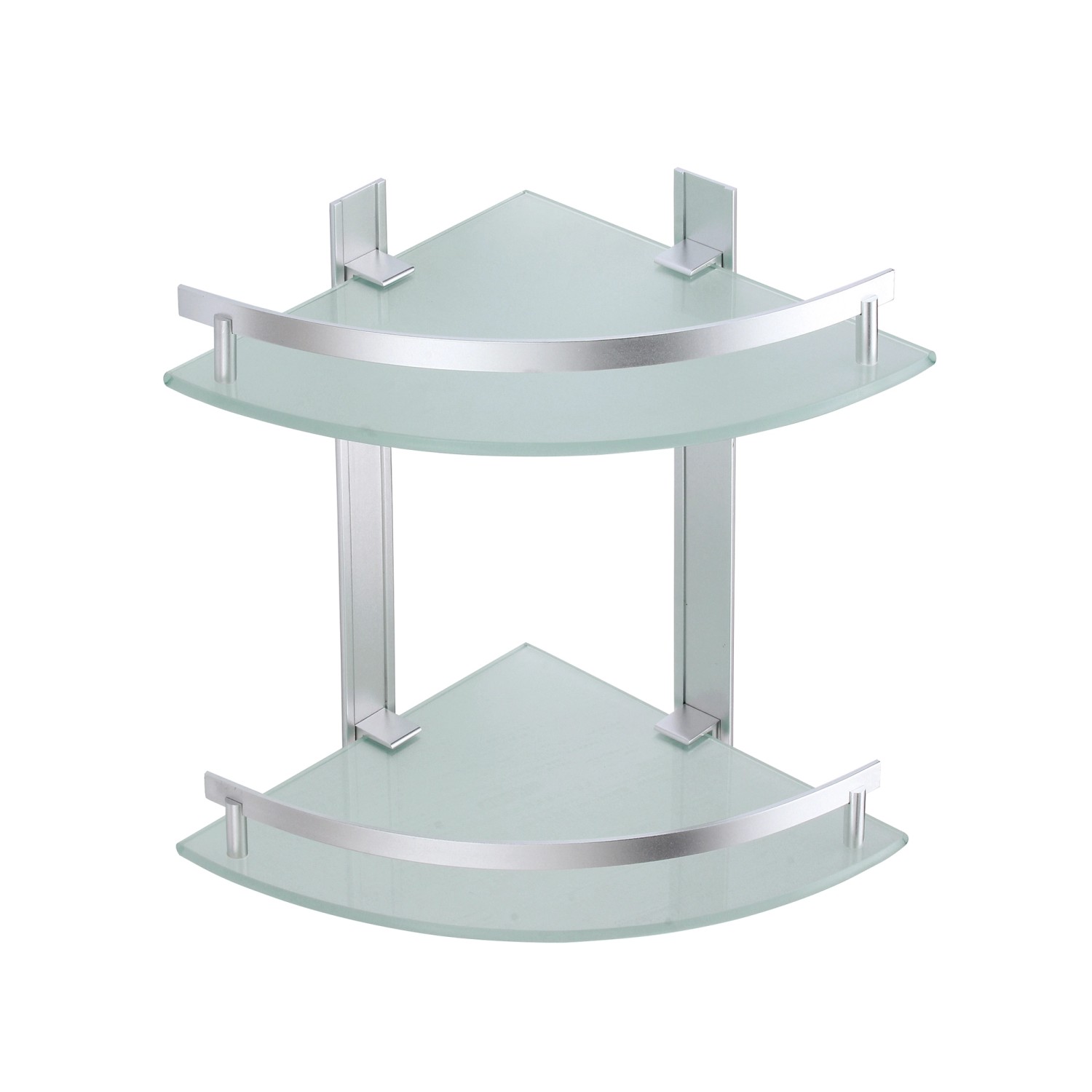 MSV Eck-Duschregal Tabarca Alu & Glas 24 cm x 24 cm x 30 cm von MSV