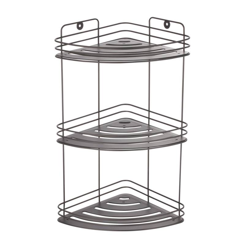 MSV Eck-Regal Kery Stahl 20 cm x 20 cm x 41 cm Mattschwarz von MSV