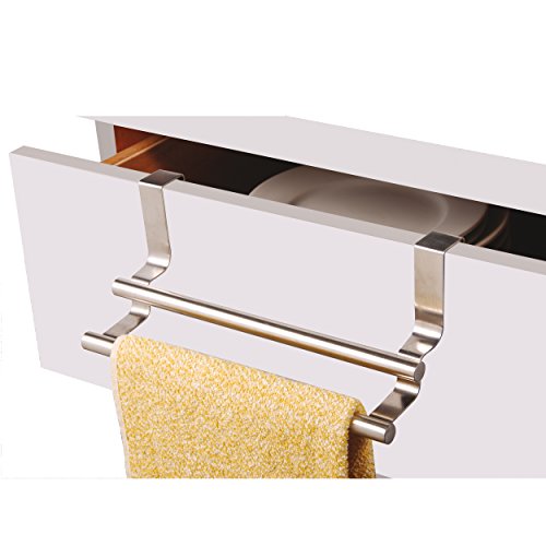 MSV Geschirrtuchhalter, Handtuchhalter Türhandtuchhalter Edelstahl zum Einhängen in die Schublade mit 2 Stufen von MSV