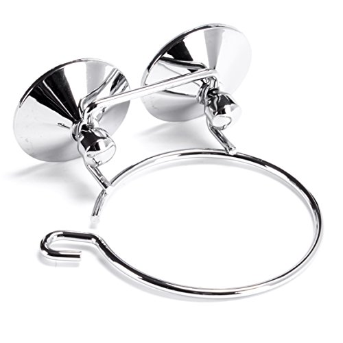 MSV Haartrocknerhalter mit Saugnäpfen, Metall, Silber, 30 x 20 x 15 cm, Silver von MSV